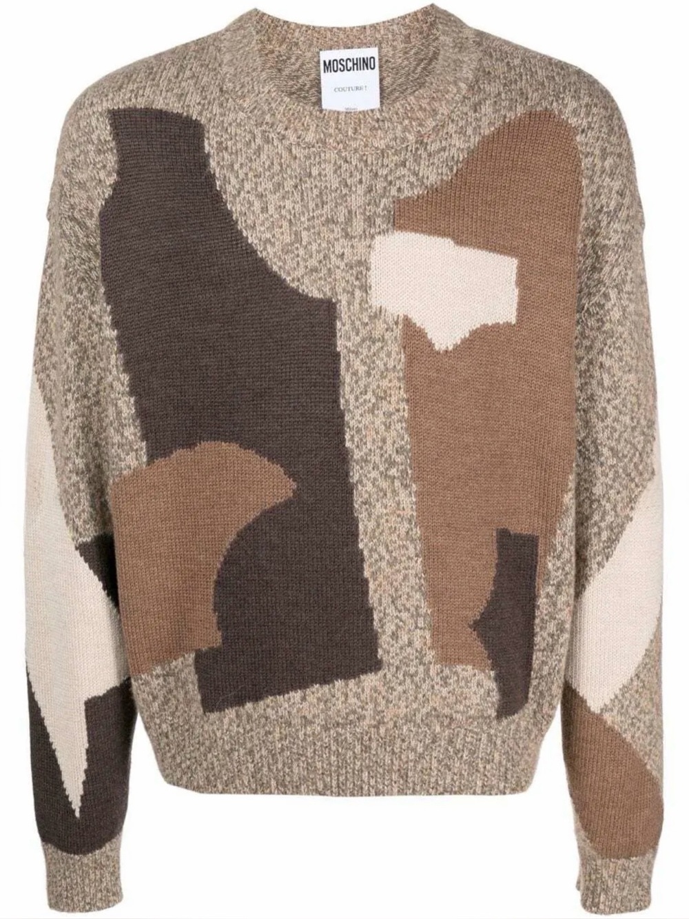 MOSCHINO Crew-Neck Panelled Jumper